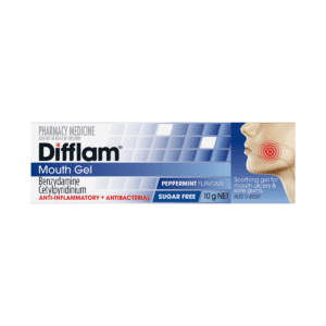 Difflam Mouth Gel Peppermint 10 mg - Pack - Front