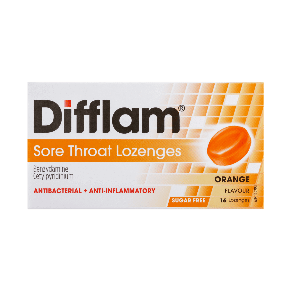 Difflam Sore Throat Lozenges Orange Flavour Difflam