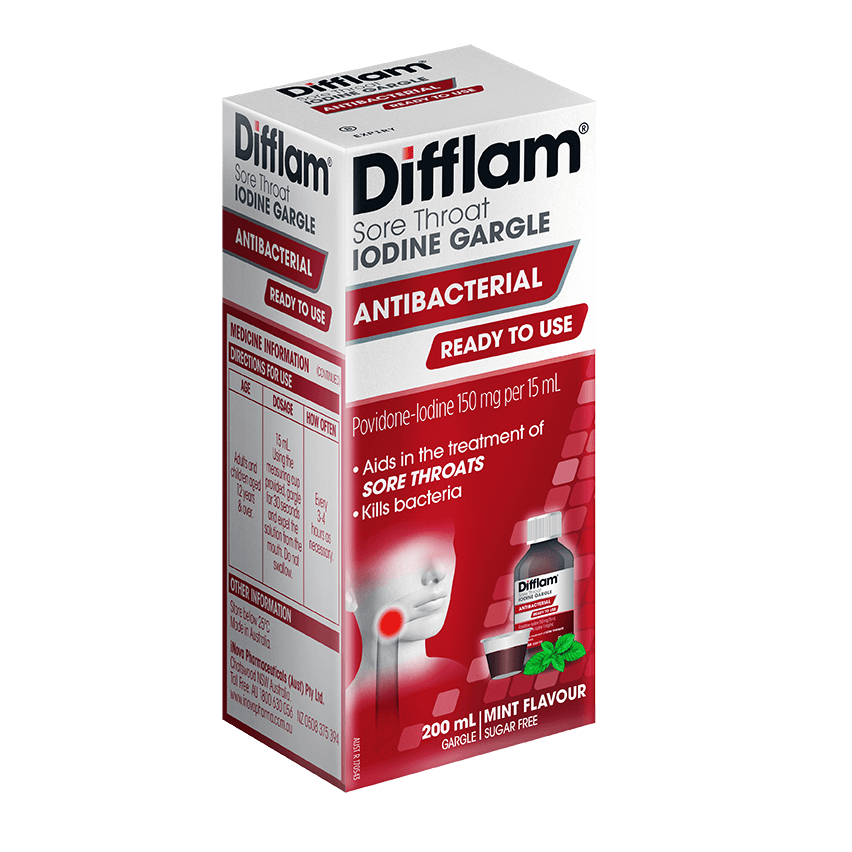 Difflam Sore Throat Gargle With Iodine