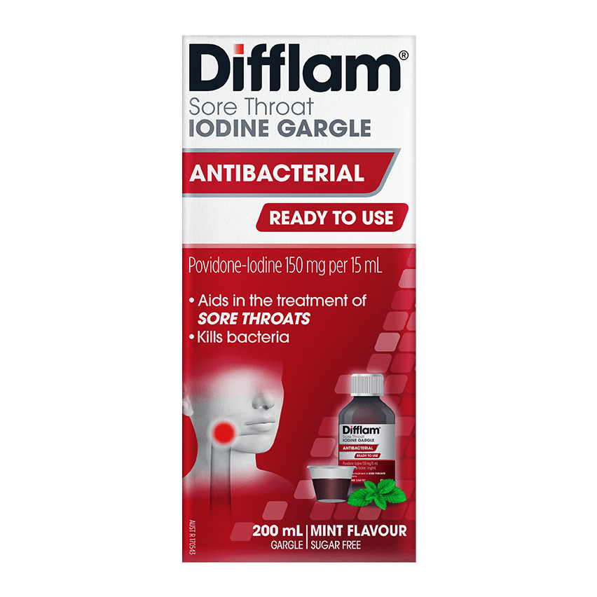 Difflam Sore Throat Gargle With Iodine