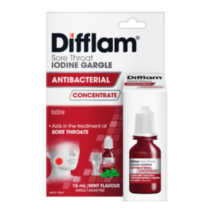 Difflam Sore Throat Gargle with Iodine Concentrate 2d front product image