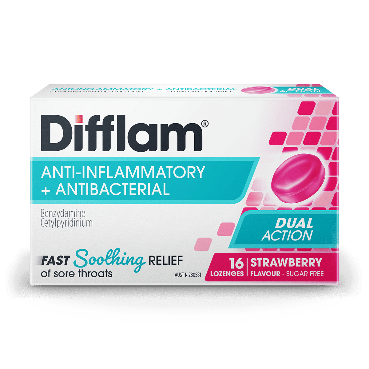 Difflam Strawberry Sore Throat Lozenges