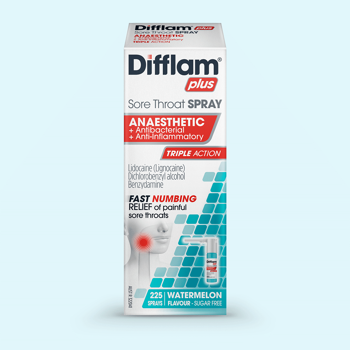 Difflam Throat Sprays are antibacterial and provide fast soothing relief by reducing inflammation. For an extra sore throat, try Difflam Plus Anaesthetic sore throat spray.