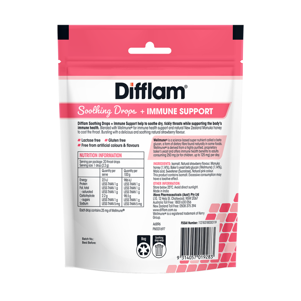 Difflam Soothing Drops + Immune Support Strawberry