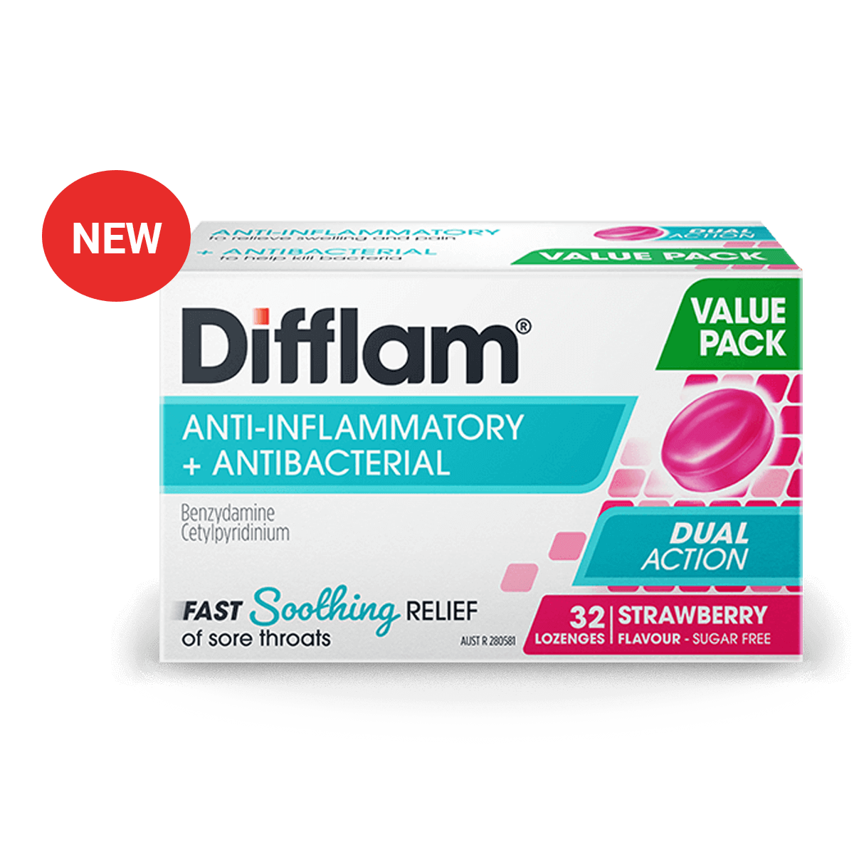 Difflam Strawberry Sore Throat Lozenges