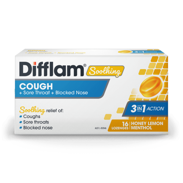 Difflam Soothing Cough + Sore Throat + Blocked Nose