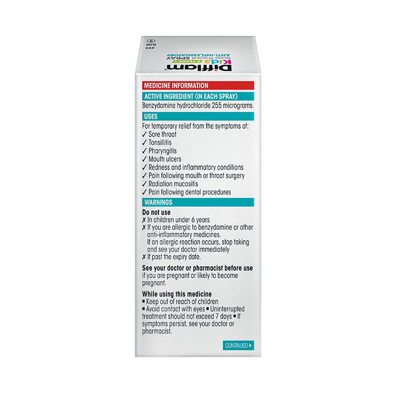 Difflam Kids 6 Years+ Sore Throat Spray Anti-Inflammatory