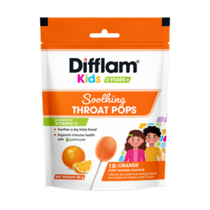 Difflam Kids Soothing Throat Pops Orange 10 Lollipops