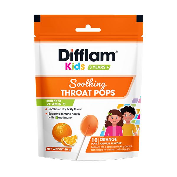 Difflam Kids Soothing Throat Pops Orange 10 Lollipops